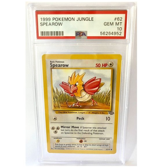 Pokemon Other - PSA 10 SPEAROW GEM MT 62/64 │ Jungle Set Unlimited │1999 Pokémon 56264952